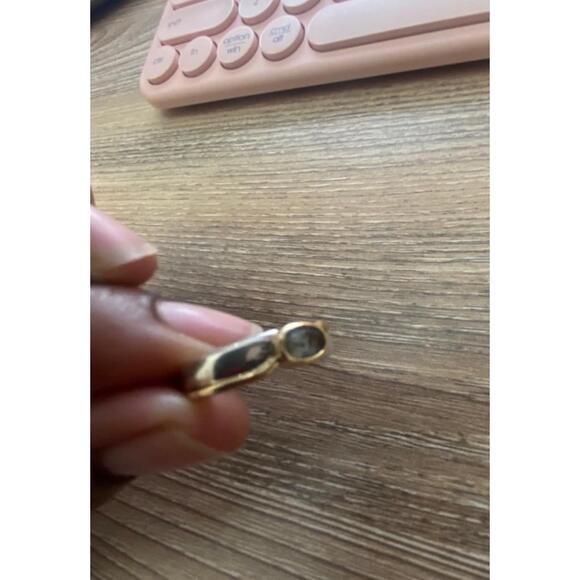 18K Gold and Sterling Silver Lolite Stone Ring Size 7 - Picture 11 of 11